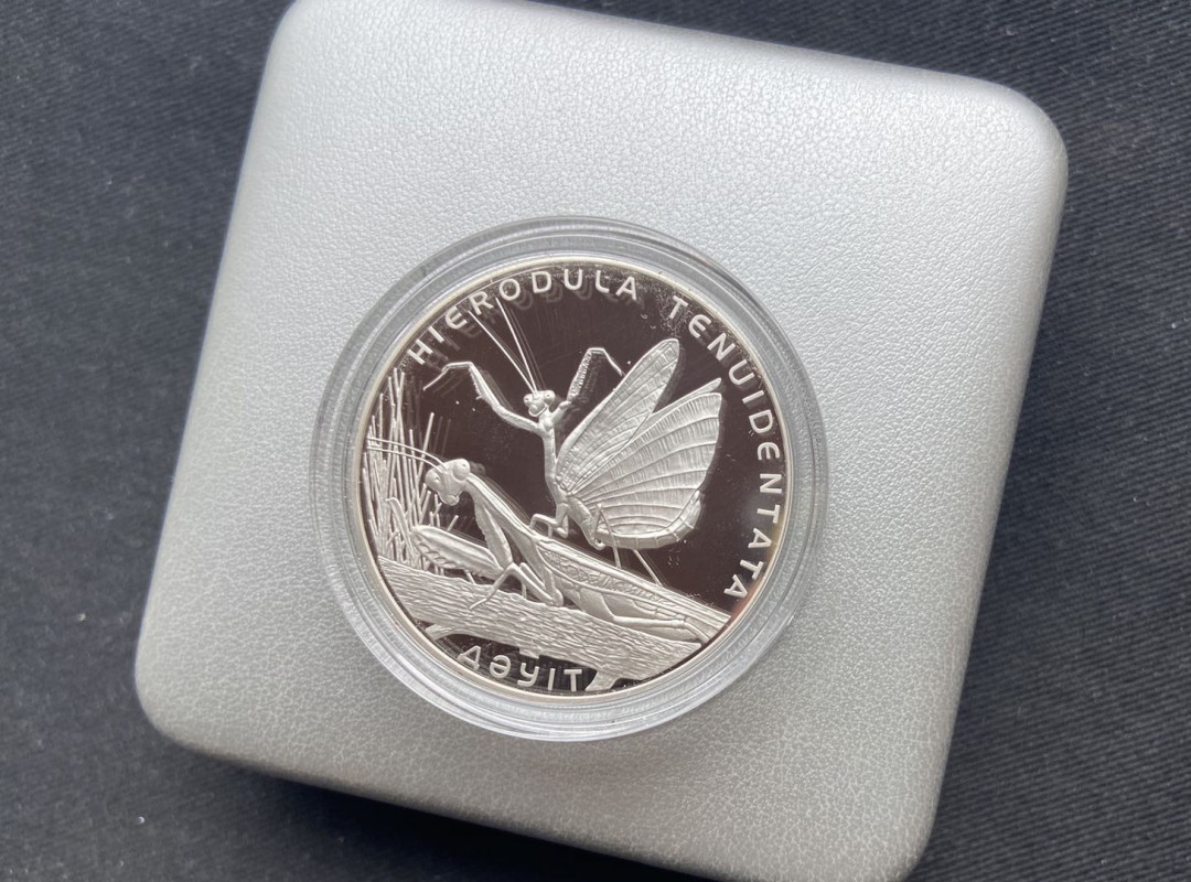 【币观天下】第123场钱币拍卖～ 【哈萨克斯坦】螳螂精制银币