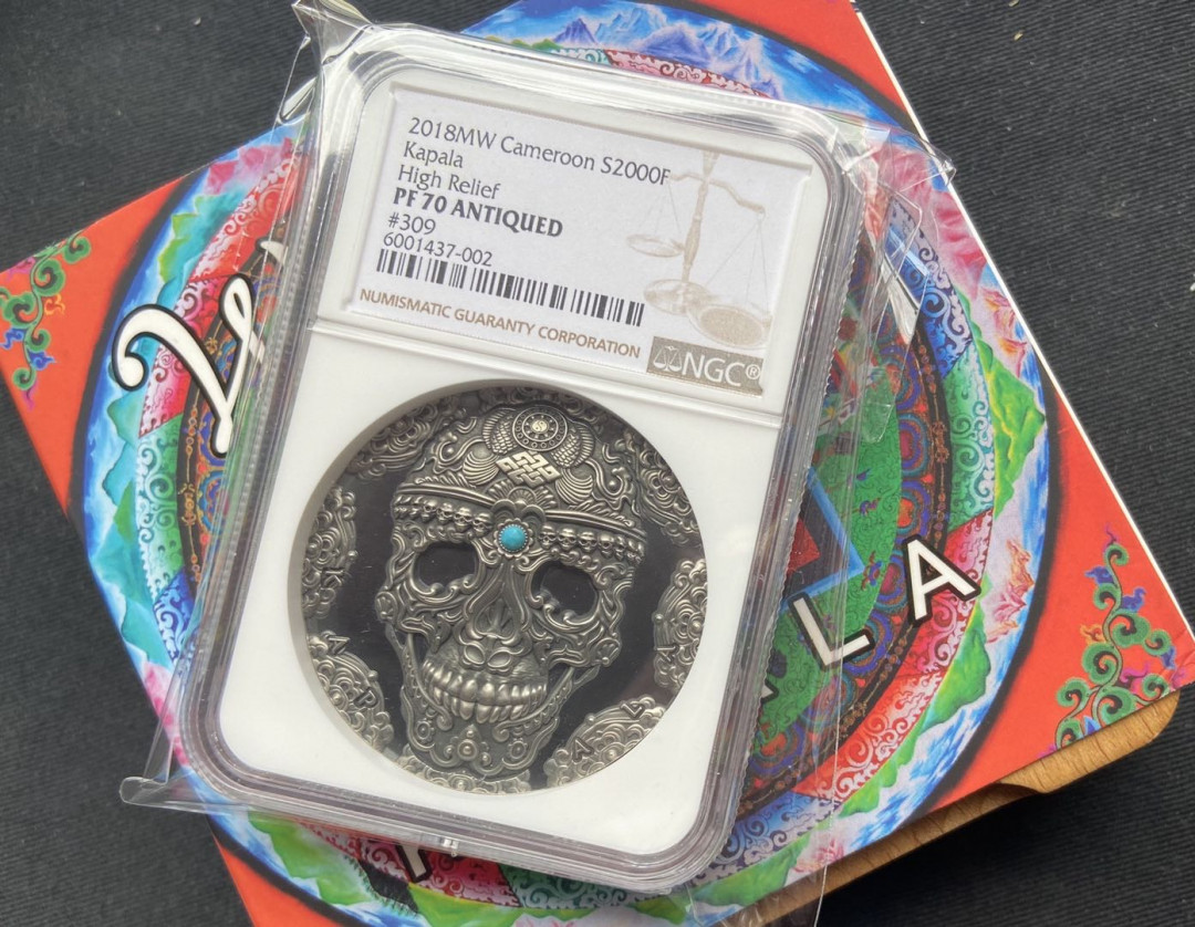 【币观天下】第123场钱币拍卖～ 【喀麦隆】2018喀麦隆高浮雕系列卡帕拉头骨