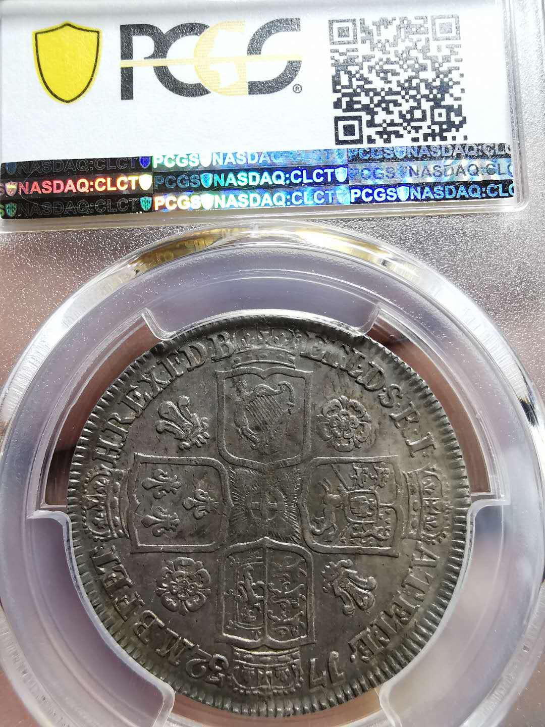 凡希社世界钱币微拍第一百三十三期 荐！1732英国乔二半克朗PCGS-AU55铁灰色包浆细节一流！