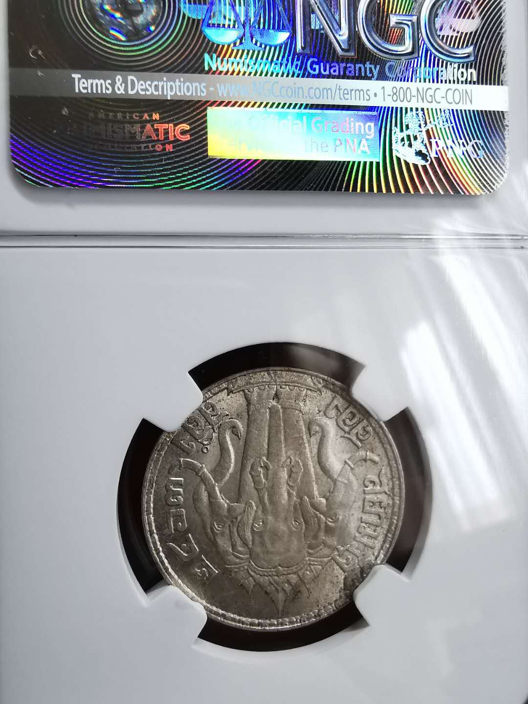 凡希社世界钱币微拍第一百三十三期 1920泰国大象1/2铢NGC-MS63黄油光！