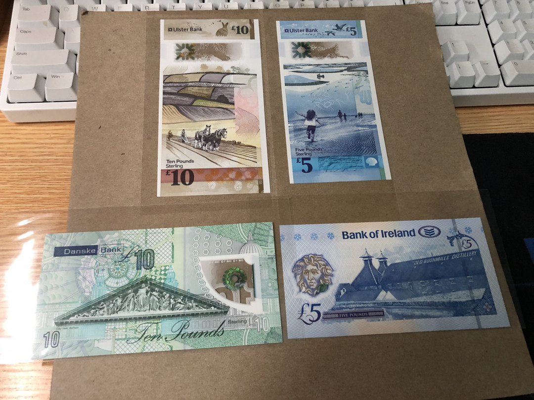 【Blue Auction】世界纸币精拍第23期—— 锡兰佛国(共50拍） 【一组4张】北爱尔兰新版 5镑*2&10镑*2 全新UNC 非常漂亮