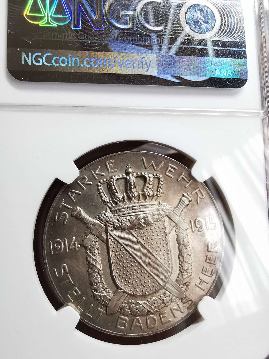 凡希社世界钱币微拍第一百三十三期 1915德国一战弗雷德里希二世纪念银章NGC-MS62