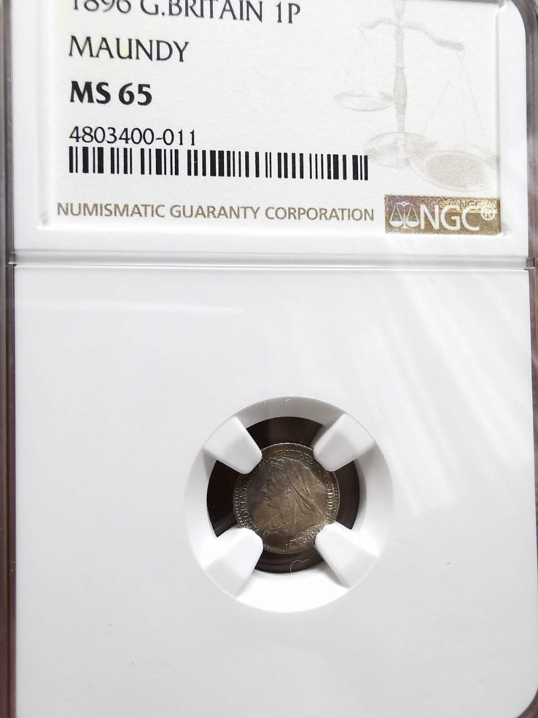 凡希社世界钱币微拍第一百三十三期 1896英国老维便士银NGC-MS65