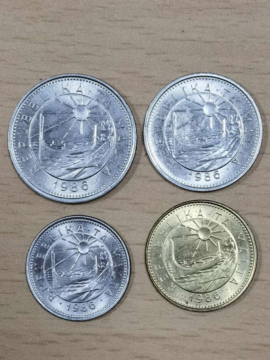 北京马甸外币专卖微拍第二十四期，非贵金属纪念币，流通币专场，陆续上新，欢迎关注 马耳他流通币4枚，品相如图