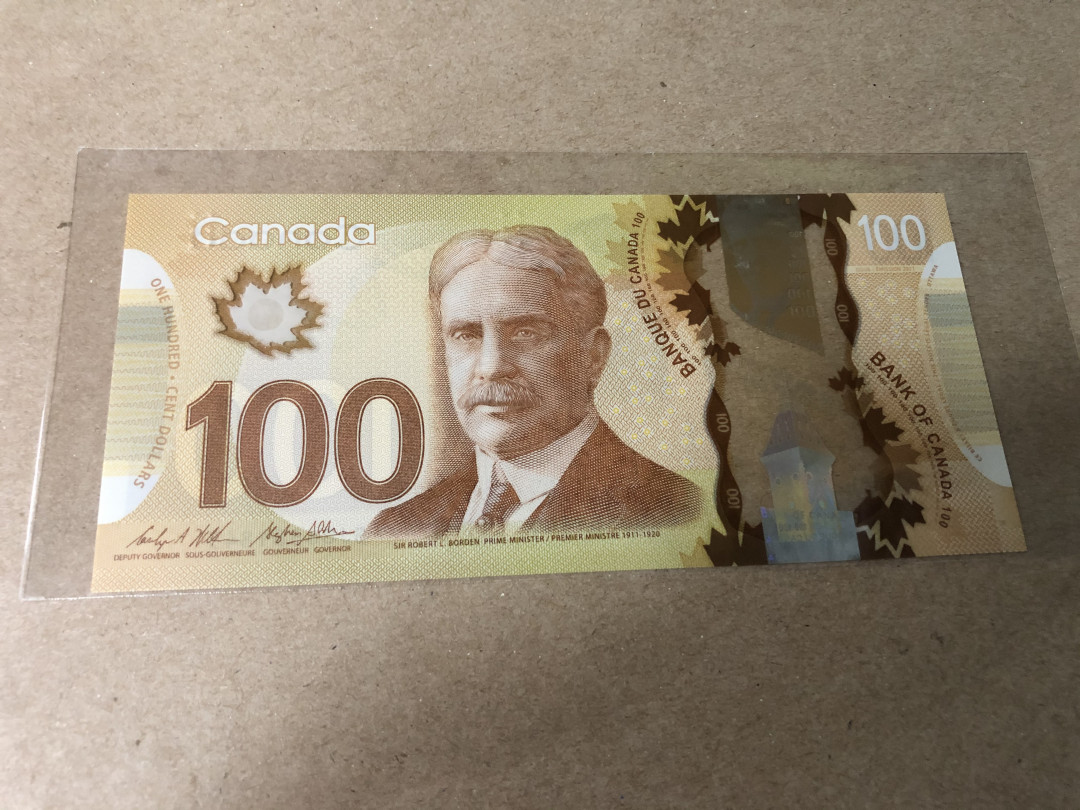 【Blue Auction】世界纸币精拍第23期—— 锡兰佛国(共50拍） 加拿大 2011年100元 全新UNC 塑料钞 