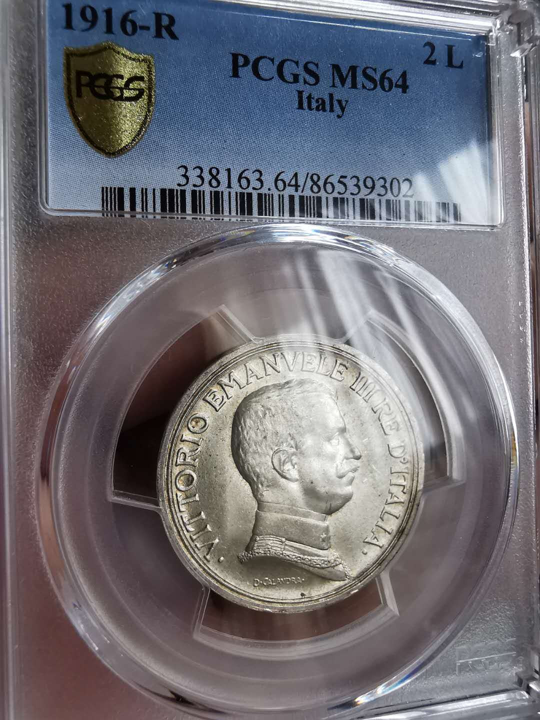凡希社世界钱币微拍第一百三十三期 1916R意大利战车女神2里拉PCGS-MS64