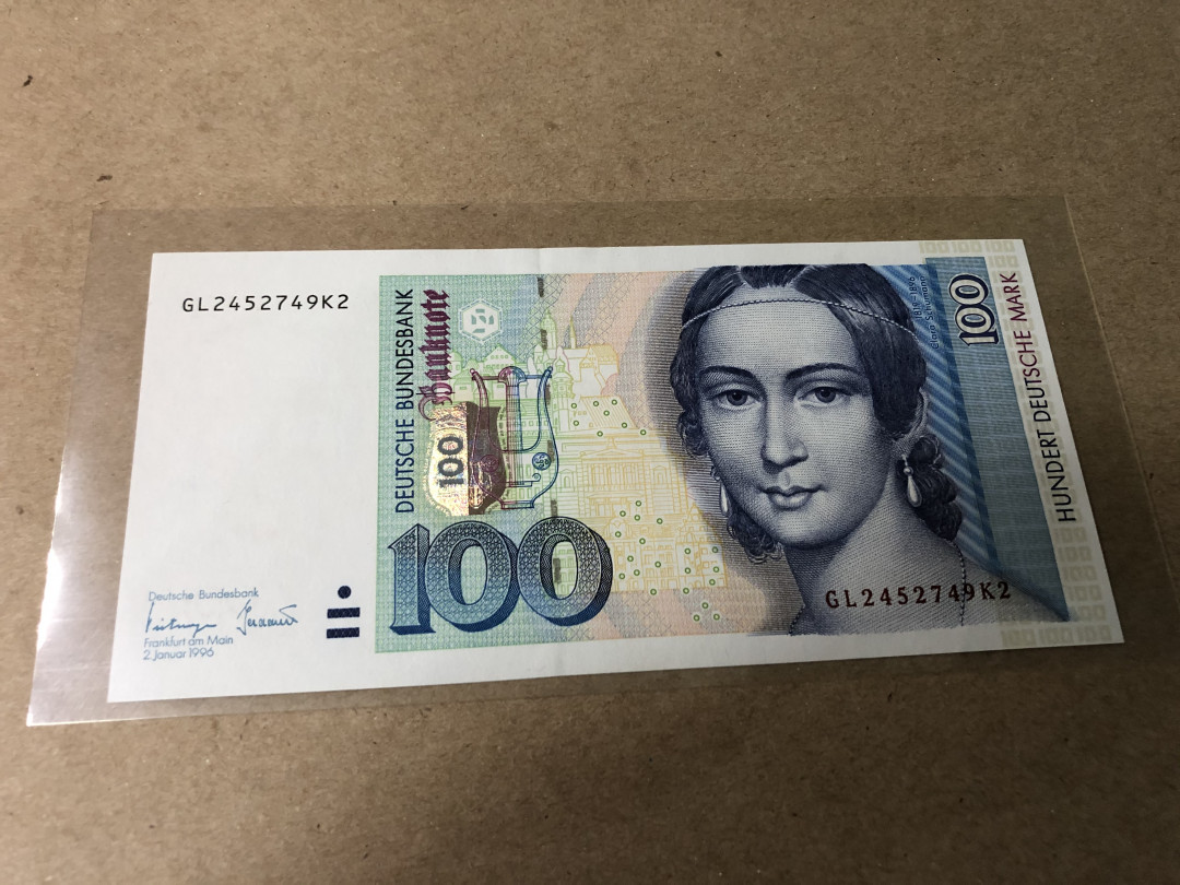 【Blue Auction】世界纸币精拍第23期—— 锡兰佛国(共50拍） 德国 1996年100马克 全新UNC- 经典克拉拉