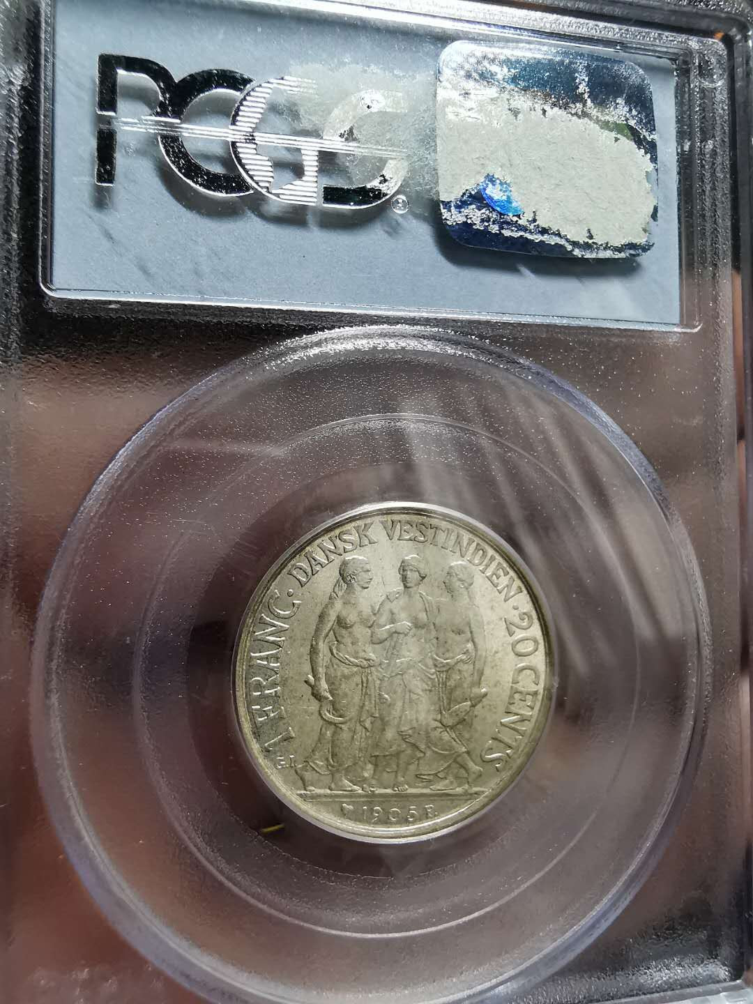 凡希社世界钱币微拍第一百三十三期 稀！1905丹属西印度三裸女20分/法郎PCGS-MS63高等级稀有！