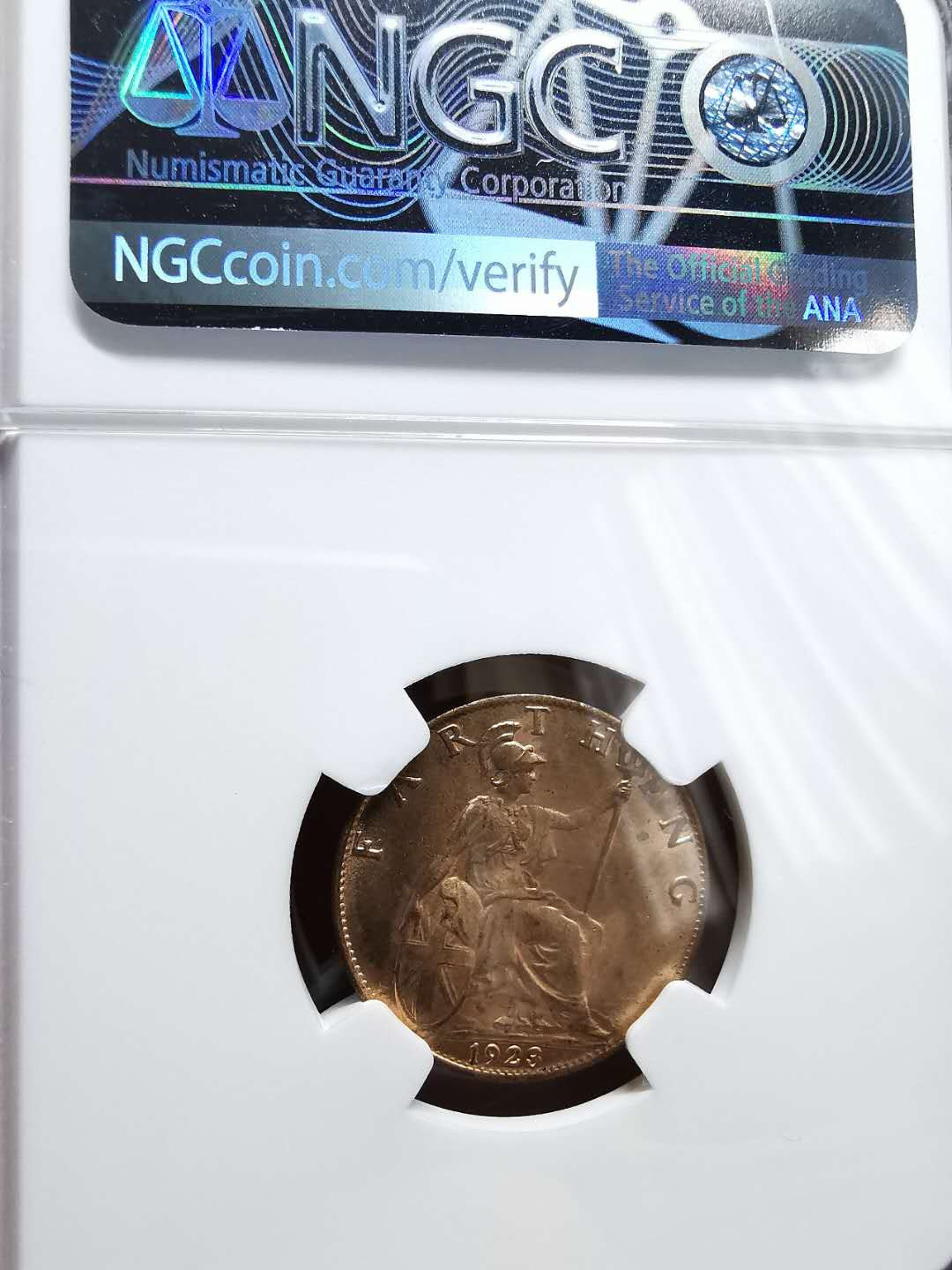 凡希社世界钱币微拍第一百三十三期 1923英国乔五法新NGC-MS65+