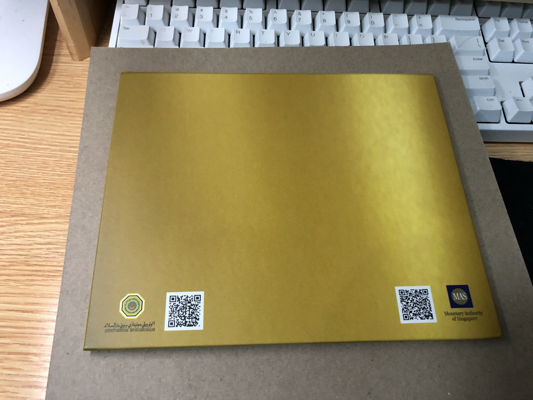 【Blue Auction】世界纸币精拍第23期—— 锡兰佛国(共50拍） 【一组2张】文莱-新加坡货币等值流通50周年纪念钞（带册）全新UNC