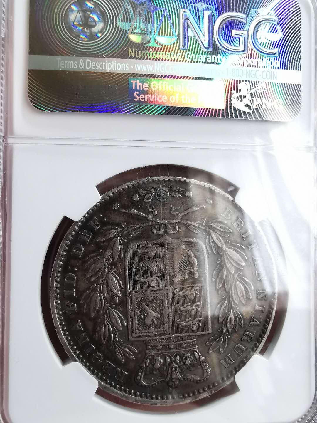 凡希社世界钱币微拍第一百三十三期 1845英国小维年轻头像克朗大银NGC-AU50