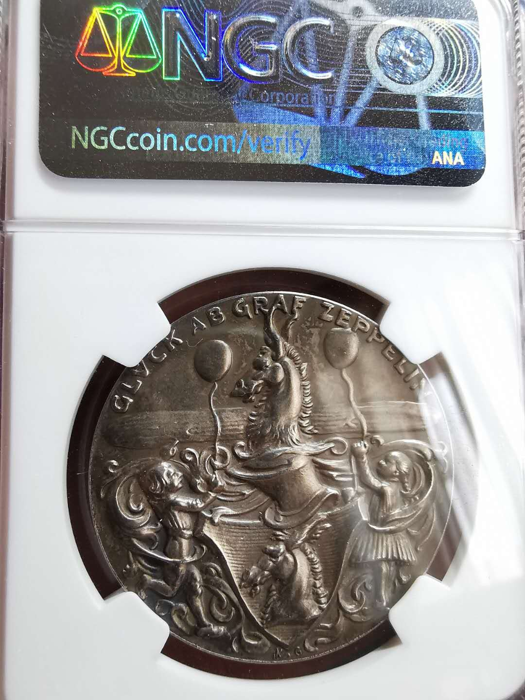 凡希社世界钱币微拍第一百三十三期 荐！1928德国齐柏林飞艇之父纪念银章NGC-MS62哥茨设计！