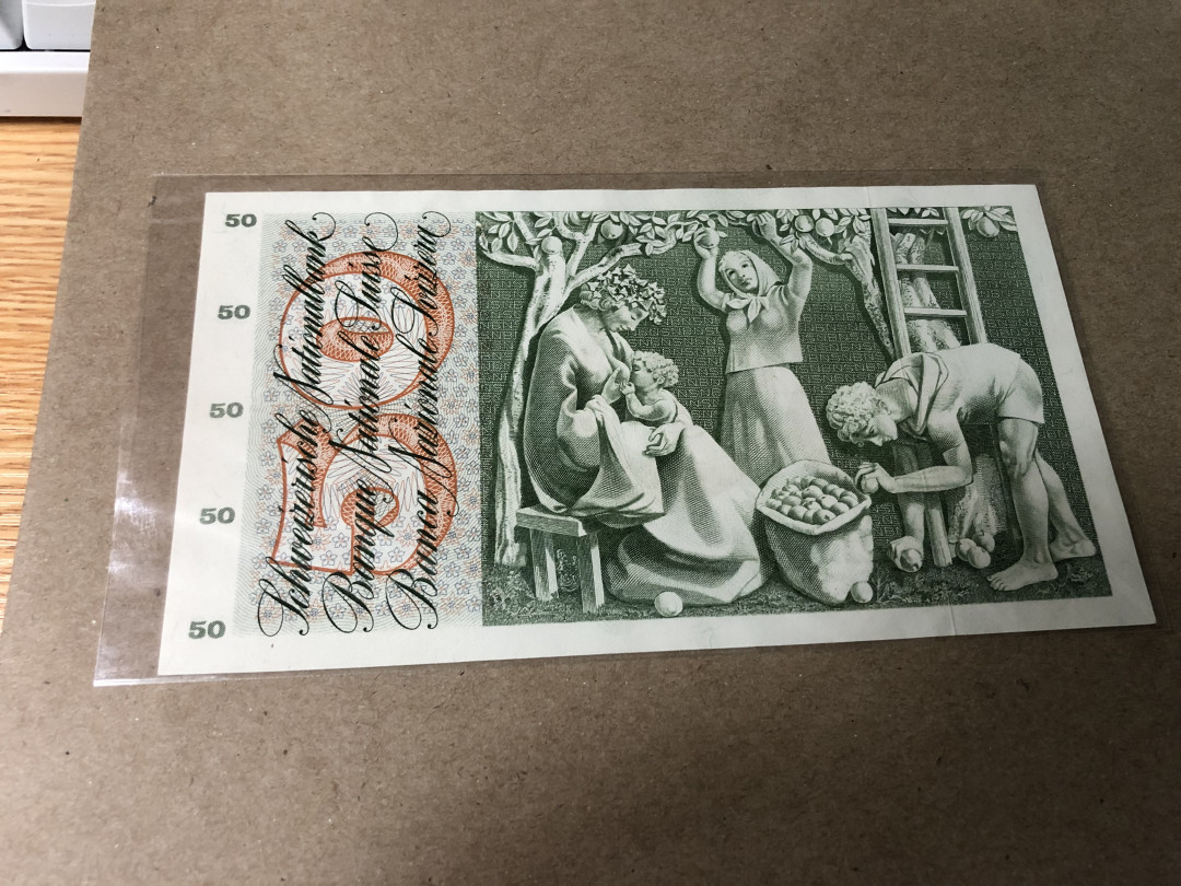 【Blue Auction】世界纸币精拍第23期—— 锡兰佛国(共50拍） 瑞士 1973年50法郎 全新UNC  