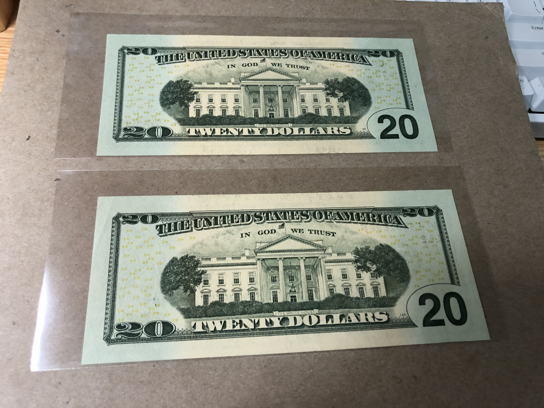 【Blue Auction】世界纸币精拍第23期—— 锡兰佛国(共50拍） 【一组2张】美国 2004/2013年 20美金 UNC/UNC-