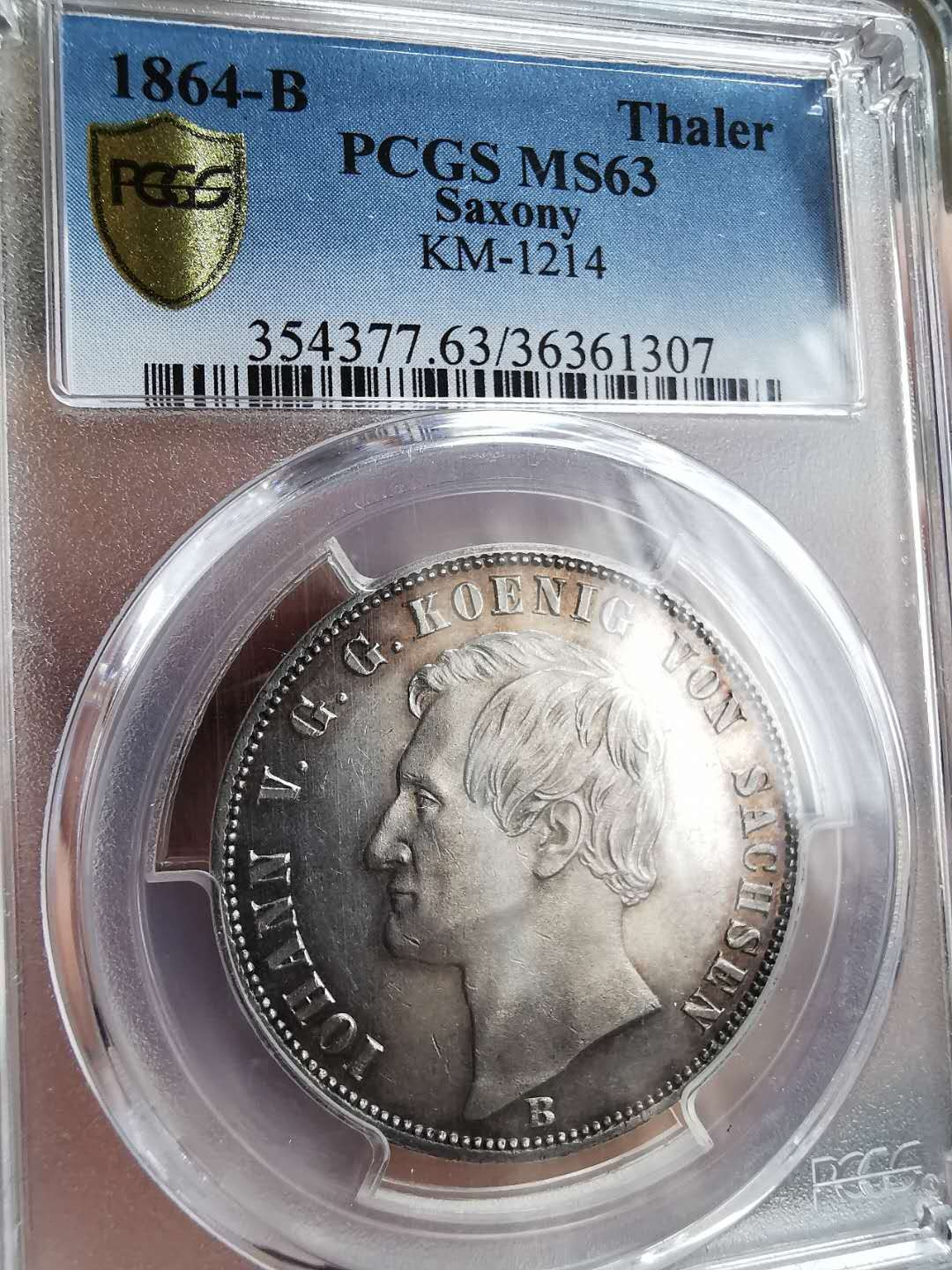 凡希社世界钱币微拍第一百三十三期 1864萨克森胜利纪念泰勒PCGS-MS63