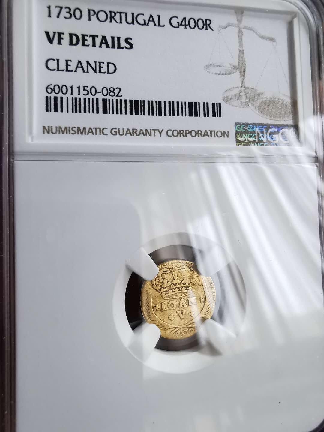 凡希社世界钱币微拍第一百三十三期 1730葡萄牙400R金币NGC-VFD