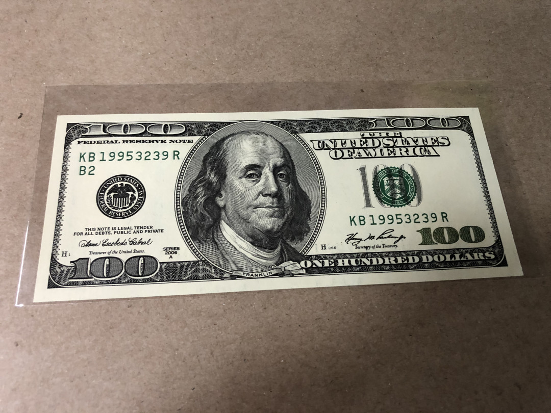 【Blue Auction】世界纸币精拍第23期—— 锡兰佛国(共50拍） 美国 2006年100美金 全新UNC 