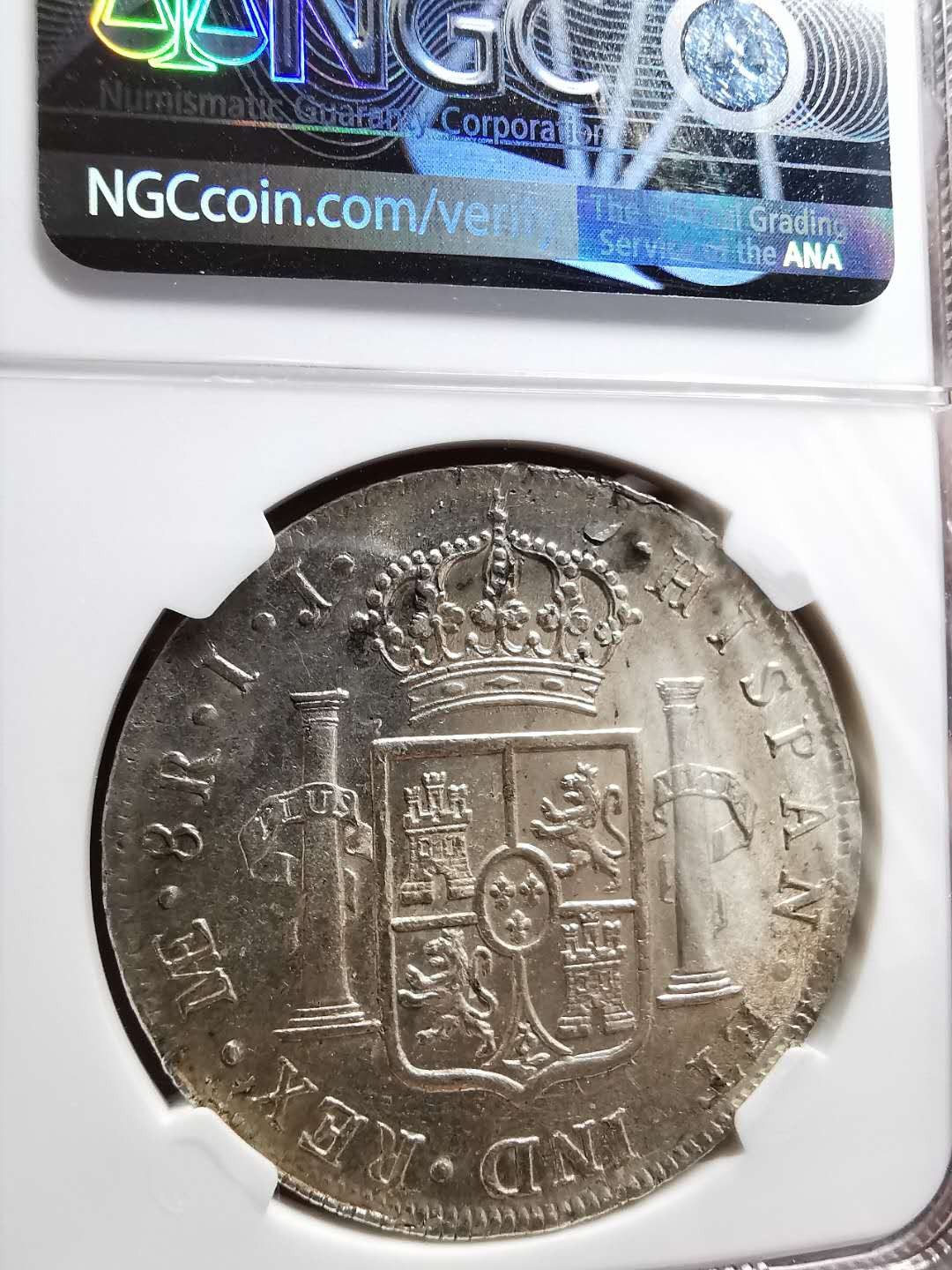 凡希社世界钱币微拍第一百三十三期 1791秘鲁卡四双柱NGC-AUD细节极好！