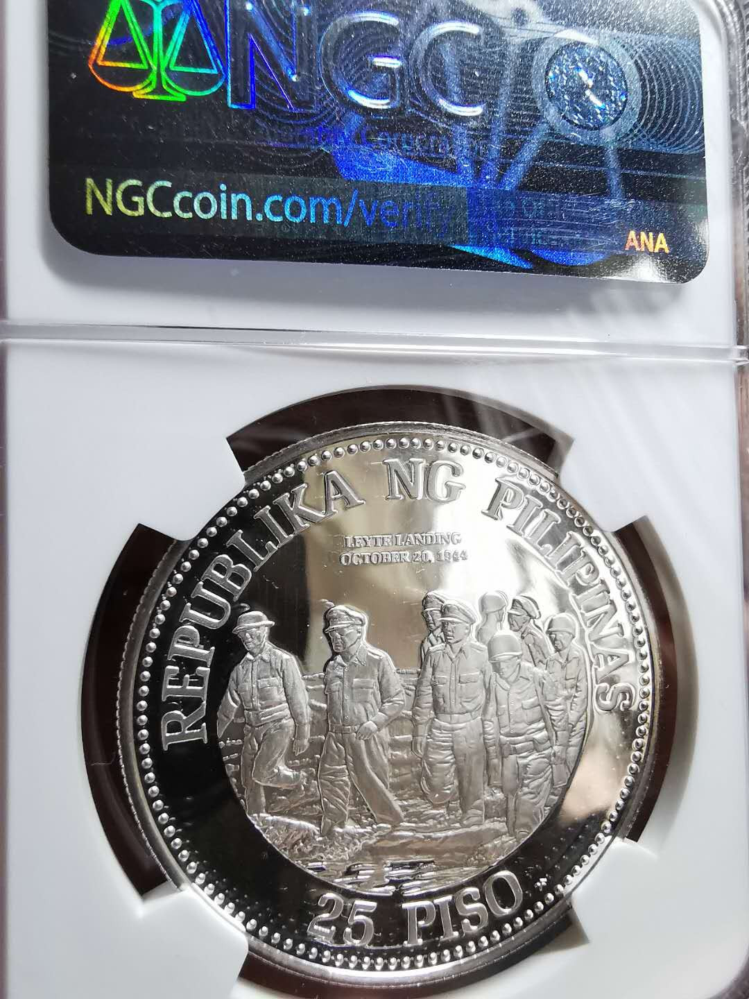 凡希社世界钱币微拍第一百三十三期 1980菲律宾麦克阿瑟纪念大银NGC-PF70UC顶级品！