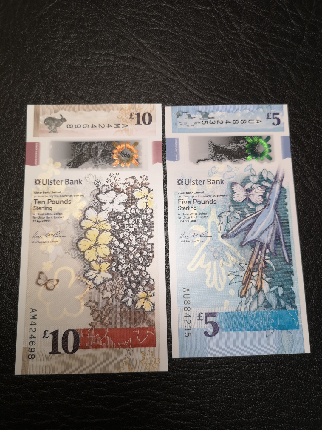 《外钞收藏家》第八十四期拍卖（广州2020币展特拍） 北爱最新版塑料钞 5、10镑两张 绝品  目前最漂亮的塑料钞 没有之一
