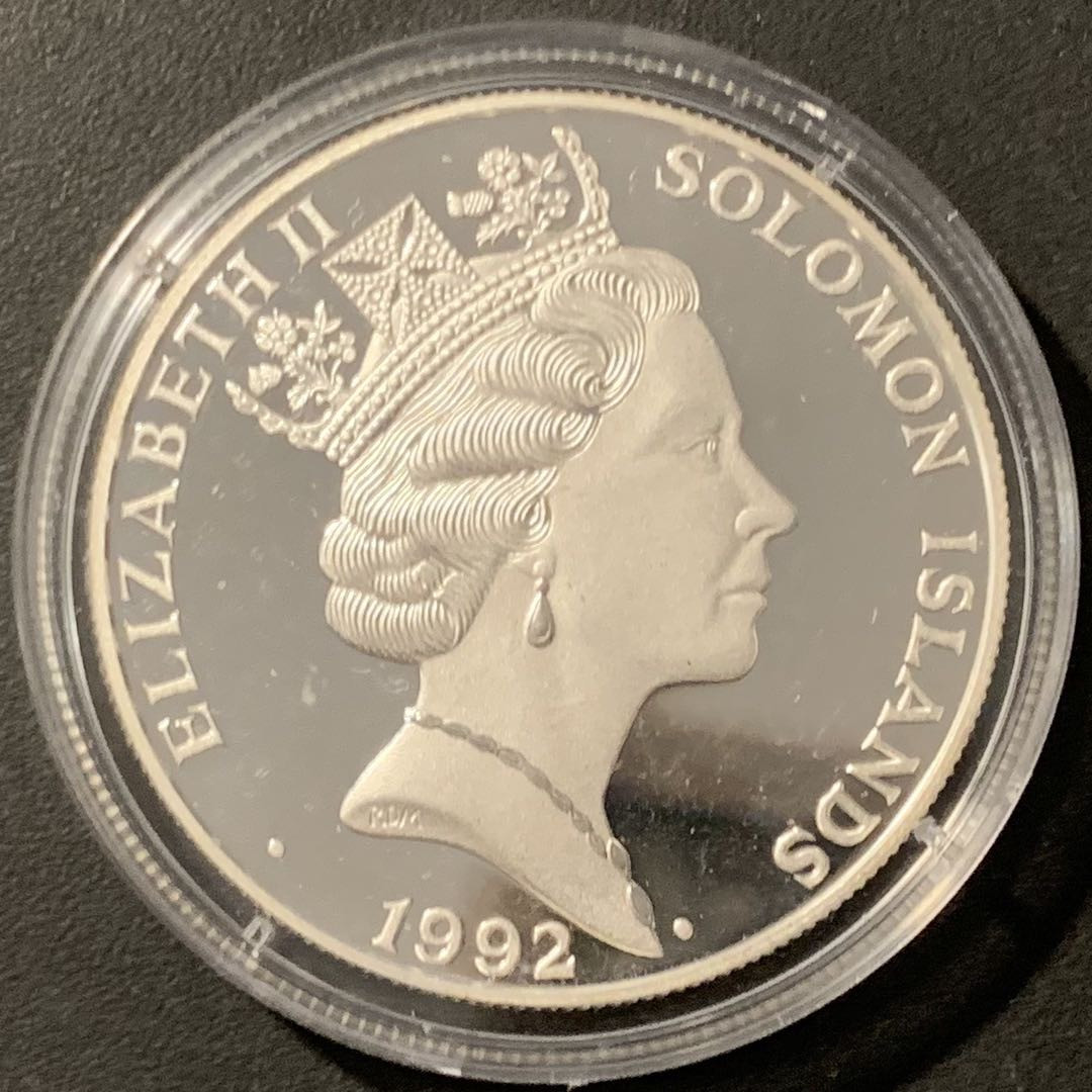 紫瑗钱币——微拍第106期 所罗门群岛 1992年 巴塞罗那奥运会 拳击 10元 31.47克 0.925银 精制