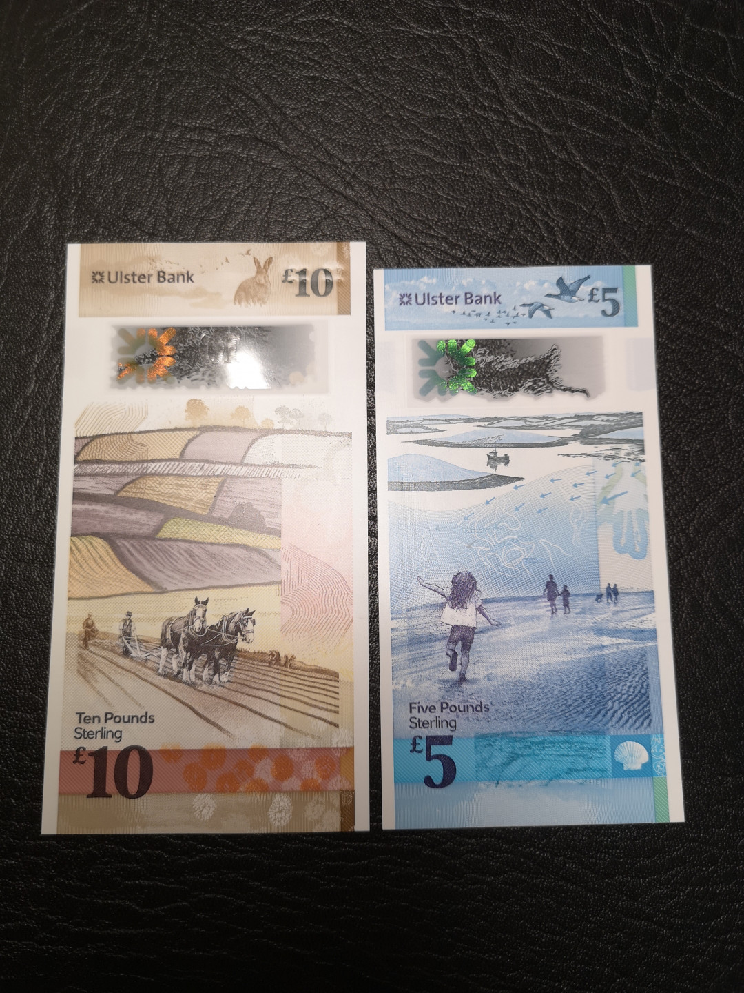 《外钞收藏家》第八十四期拍卖（广州2020币展特拍） 北爱最新版塑料钞 5、10镑两张 绝品  目前最漂亮的塑料钞 没有之一