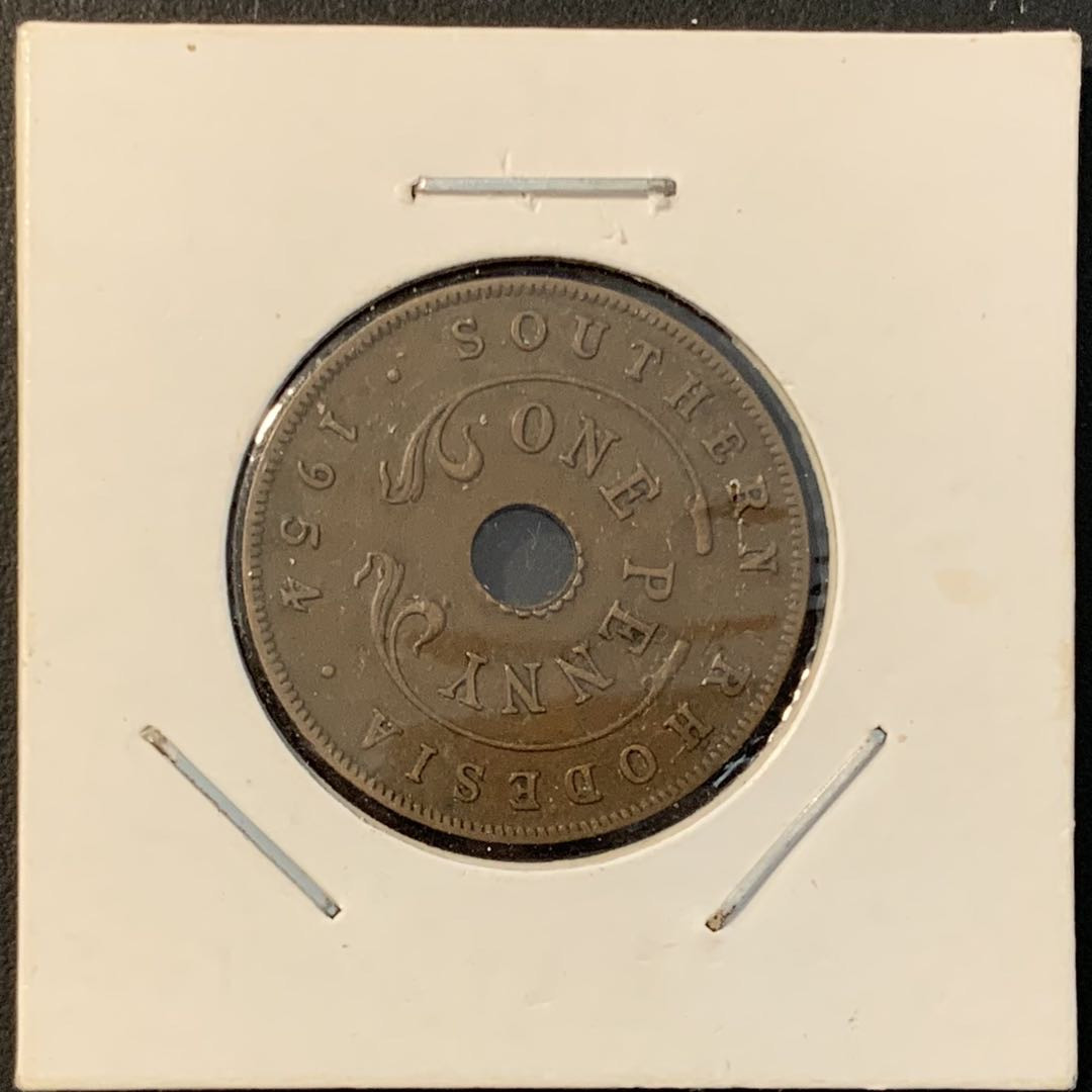 紫瑗钱币——微拍第106期 南罗得西亚 1954年 伊丽莎白二世 1便士 铜币