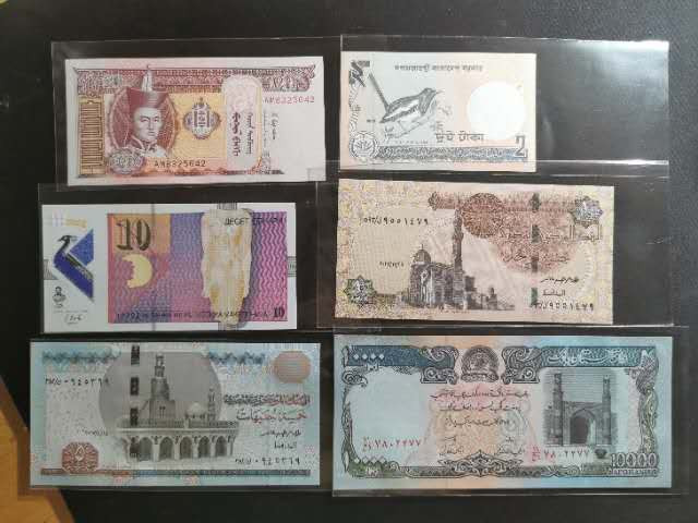 【鲸贝乐淘】千字文·第“守真志满，逐物意移”号拍卖·CICE钱币博览会专场 【外币11张】全新全品UNC ，印尼，缅甸，哈萨克，委内瑞拉，蒙古等