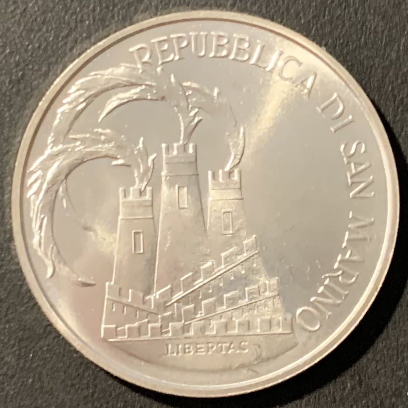 紫瑗钱币——微拍第106期 圣马力诺 1984年 洛杉矶奥运会 500里拉 11克 0.835银 UNC