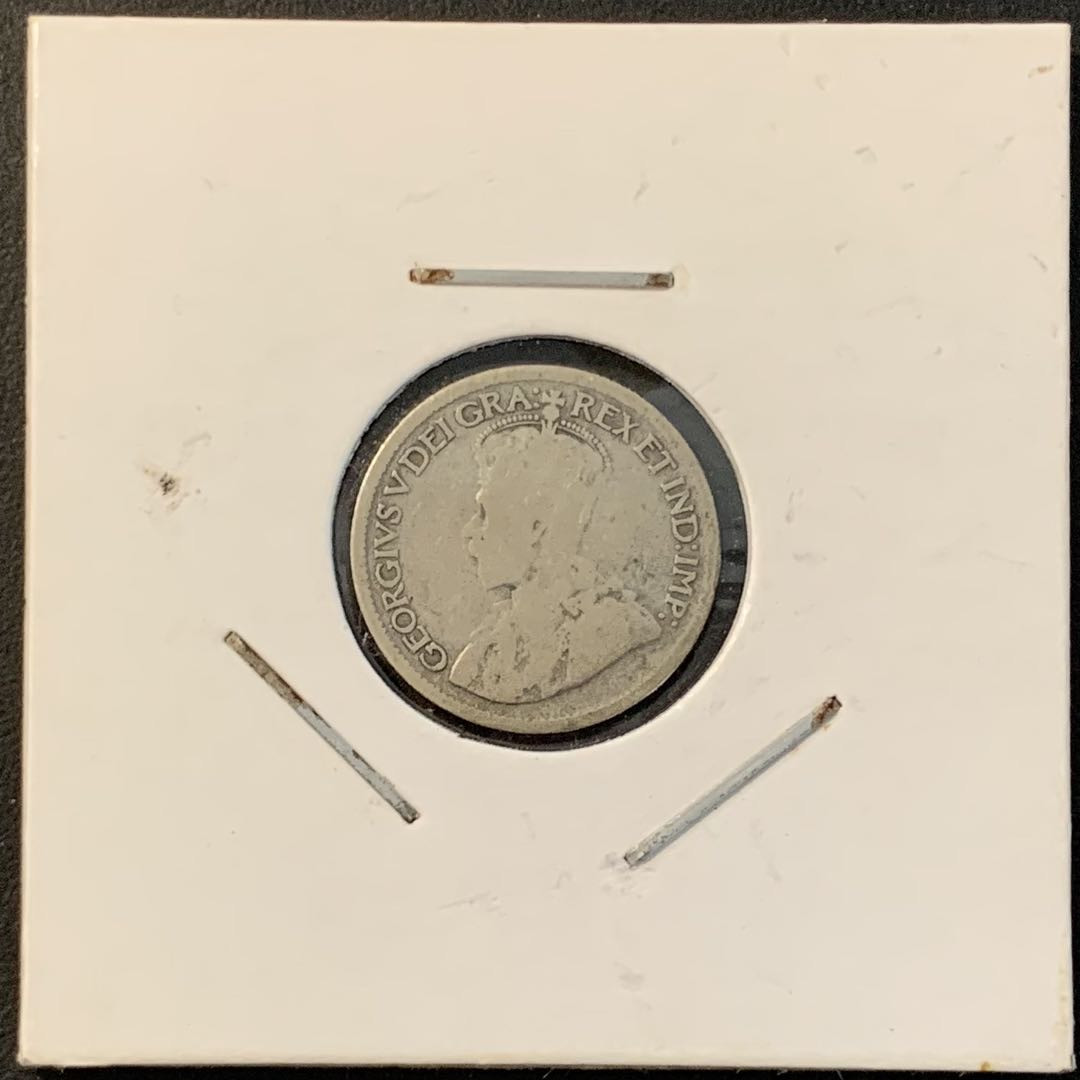 紫瑗钱币——微拍第106期 加拿大 1920年 乔治五世 10分 2.332克 0.8银