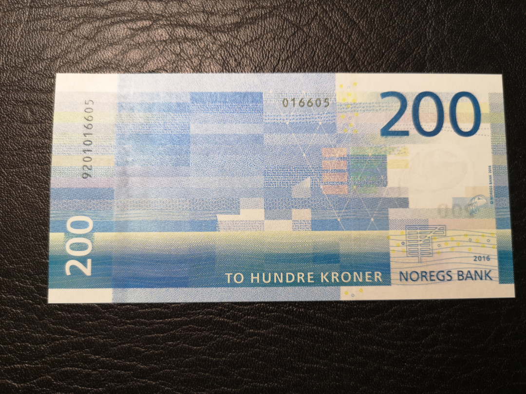 《外钞收藏家》第八十四期拍卖（广州2020币展特拍） 挪威最新版200克朗 全新绝品 无47
