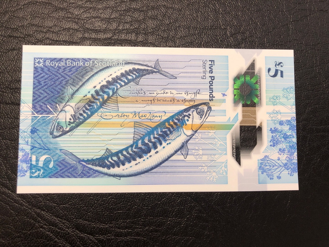 《外钞收藏家》第八十四期拍卖（广州2020币展特拍） 苏格兰最新版塑料钞 5镑 全新绝品 无47号码