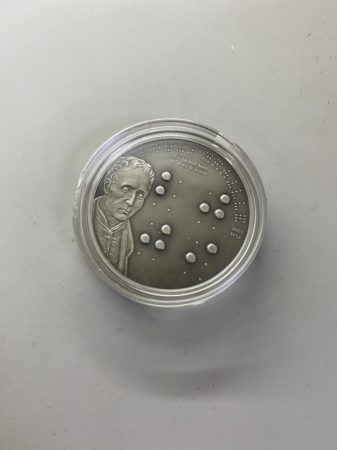 CSIS-GREAT评级精品钱币拍卖第五十五期 帕劳2009年盲人盲文发明人布莱叶诞辰200周年盲文仿古纪念银币