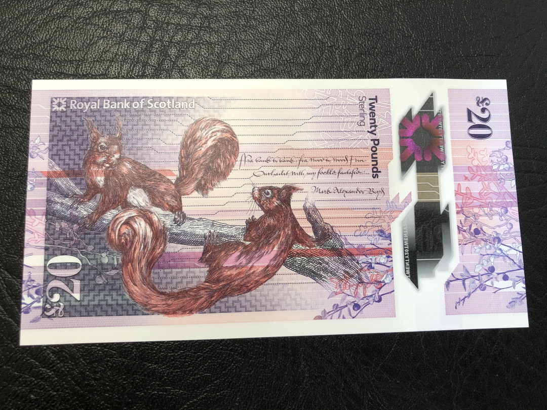 《外钞收藏家》第八十四期拍卖（广州2020币展特拍） 苏格兰最新版塑料钞 20镑 全新绝品 无47尾8