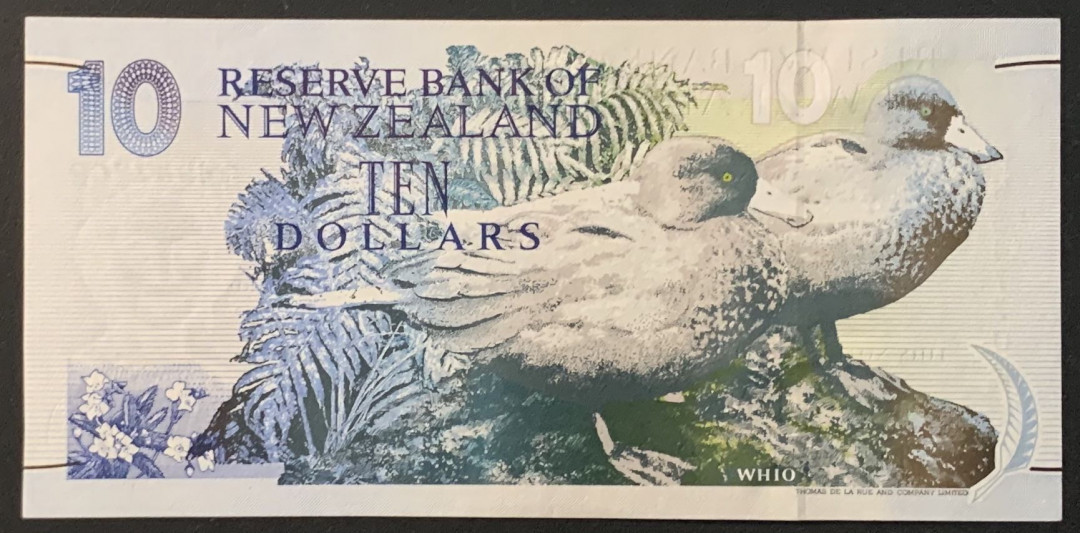 紫瑗钱币——微拍第107期—纸币场（团购） 新西兰 1992年 新西兰储备银行 绿色野鸭 10元 UNC （P-178c)