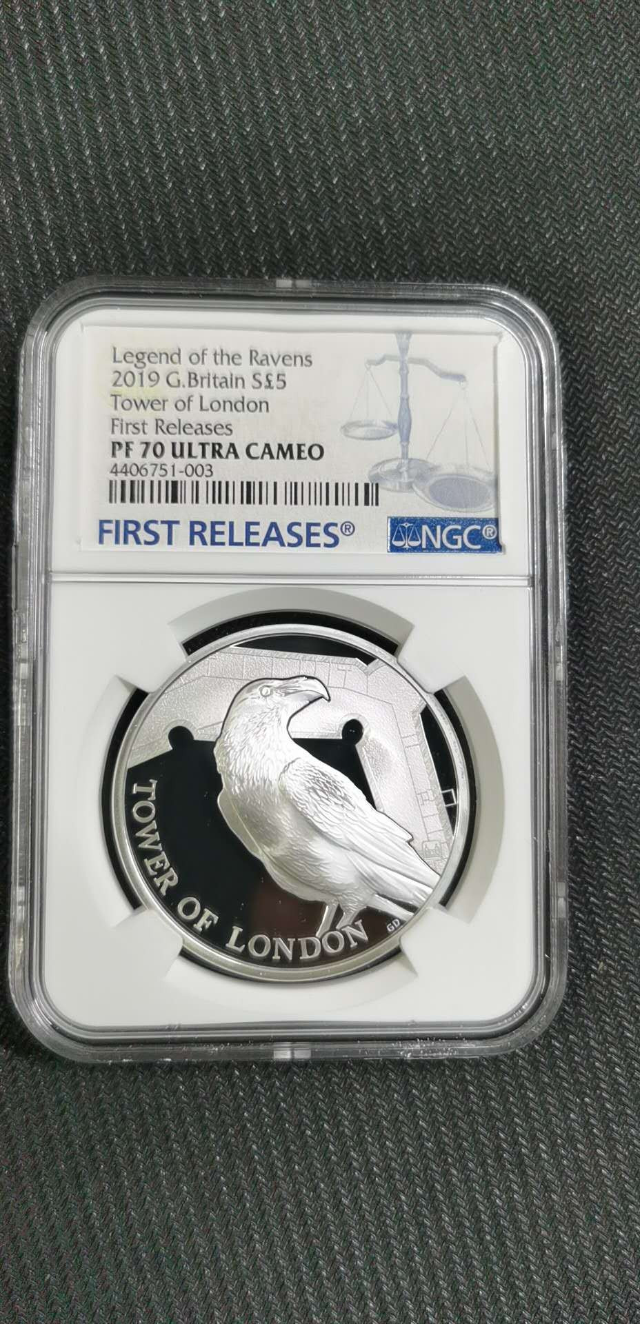 【随心拍&Getcoins】钱币拍卖第六十九期～ 2019年英国伦敦塔精制银币【ngc70】