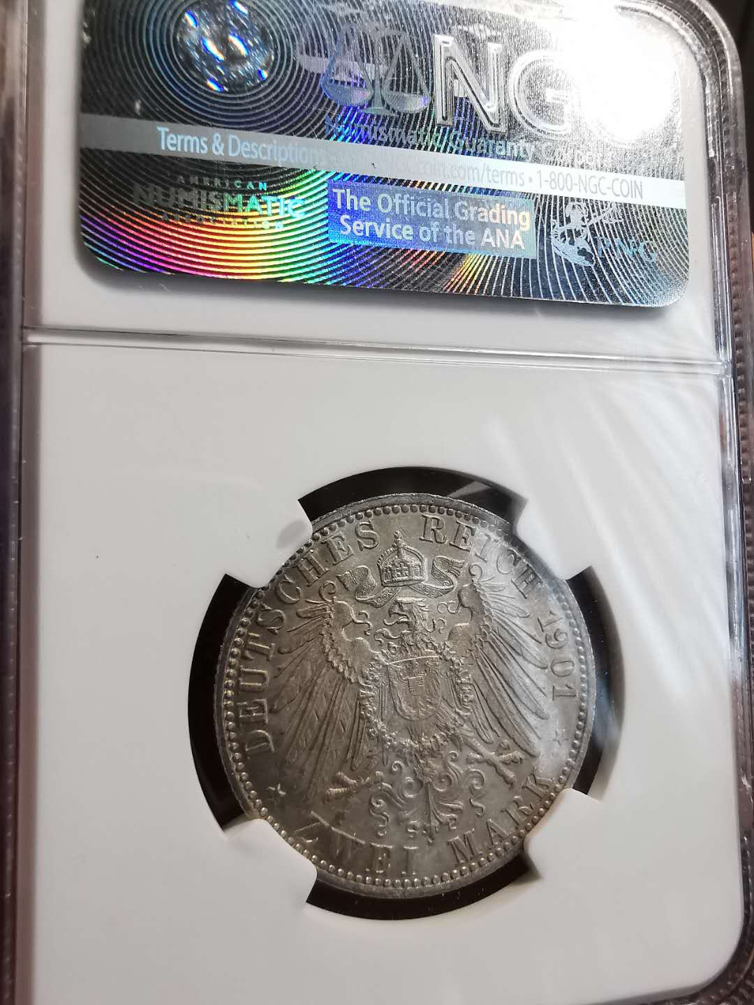 凡希社世界钱币九•一九特展精品大拍 荐！1901D 德国萨克森-梅宁根 精铸2马克NGC-PF63稀有！