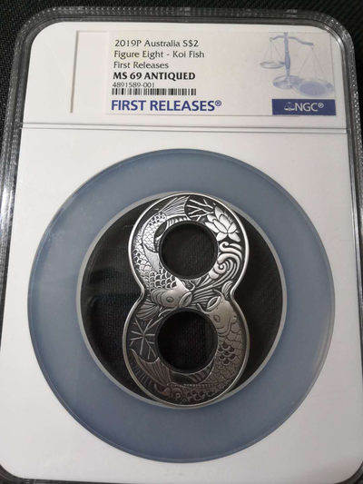 【随心拍&Getcoins】钱币拍卖第七十～期 澳大利亚8字型幸运币2盎司银