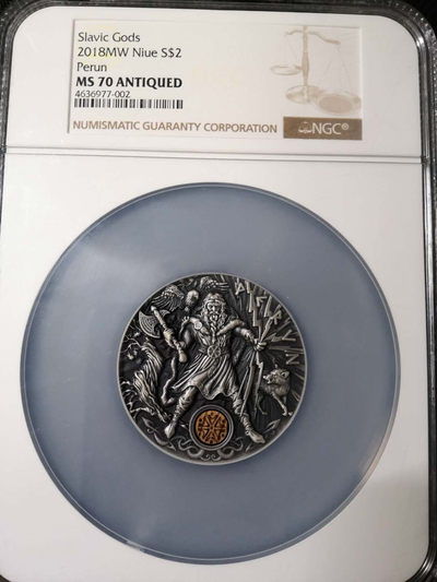 【随心拍&Getcoins】钱币拍卖第七十～期 斯拉夫神系列第一枚雷神2盎司仿古银币