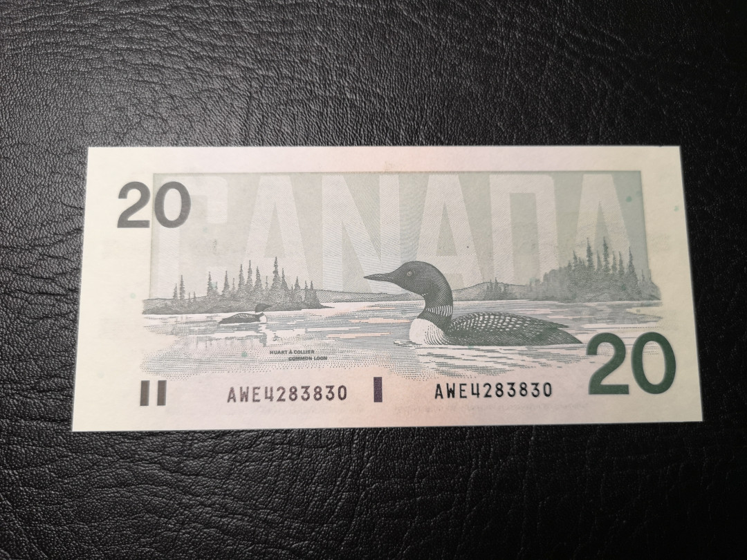 《外钞收藏家》第八十五期拍卖 加拿大鸟版 20加元 全新品相