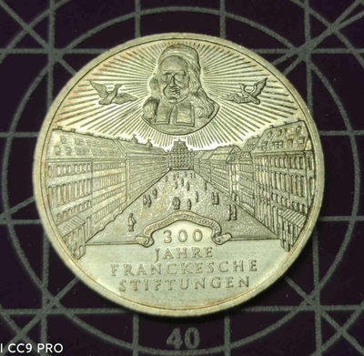 燕姐换藏第三十七拍 1998年德国弗兰克慈善会300周年10马克银币