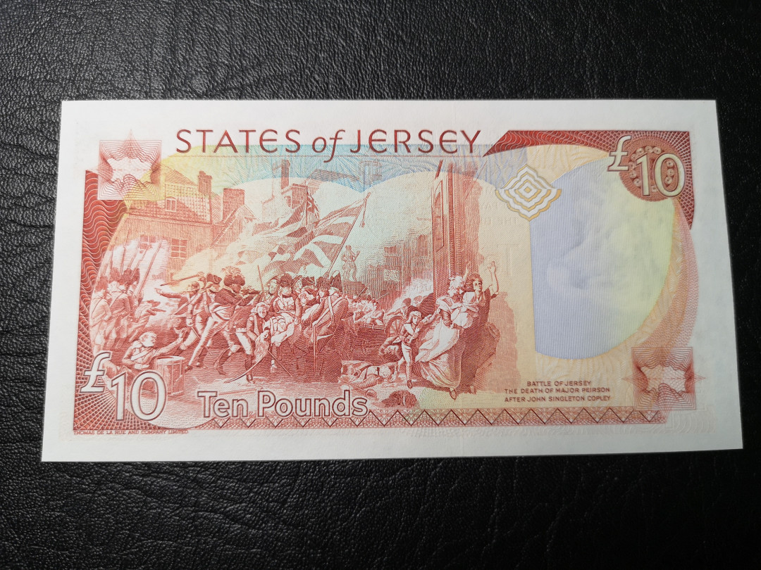 《外钞收藏家》第八十五期拍卖 泽西10镑 350百位号 背面很漂亮 全新绝品