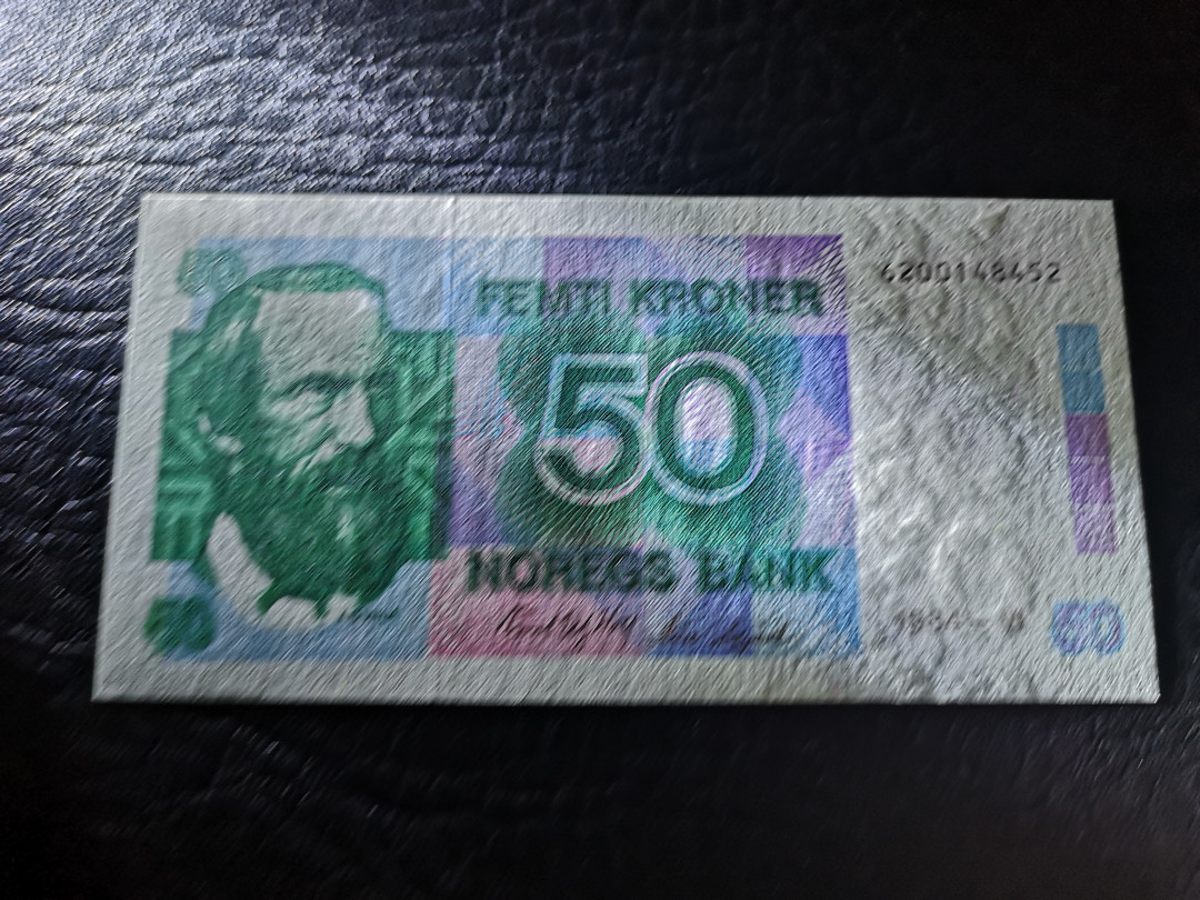 《外钞收藏家》第八十五期拍卖 挪威1984年50克朗  全新绝品