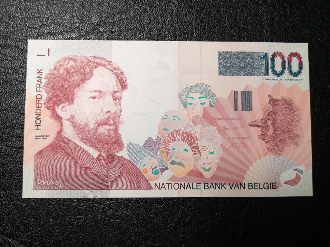 《外钞收藏家》第八十五期拍卖 比利时100法郎 末版  全新绝品