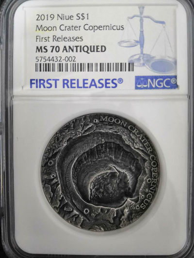 【随心拍&Getcoins】钱币拍卖第七十～期 哥白尼月球陨石1盎司银币