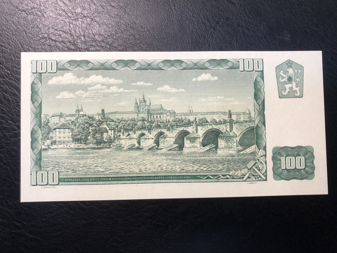 《外钞收藏家》第八十五期拍卖 捷克斯洛伐克1961年100 千位号 全新绝品 雕刻非常精致