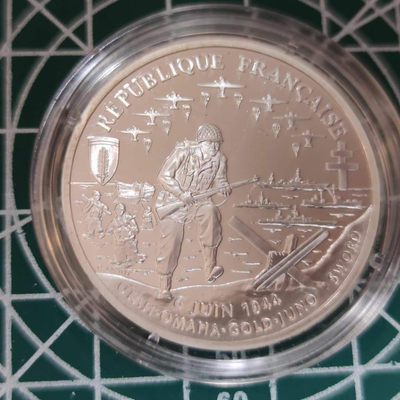 燕姐换藏第三十七拍 英美法诺曼底登陆银币三枚原盒带证书