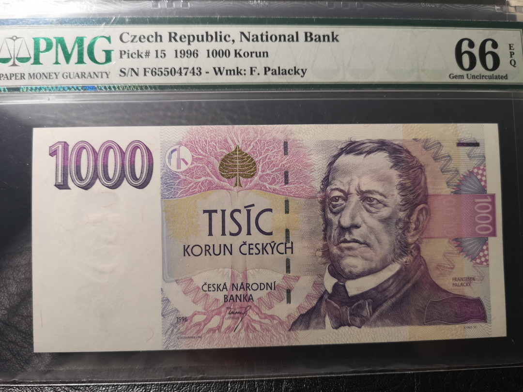 《外钞收藏家》第八十五期拍卖 捷克1996年1000克朗 pmg66