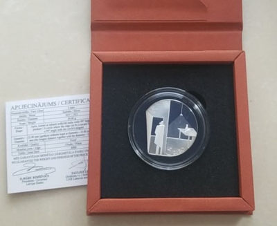 【随心拍&Getcoins】钱币拍卖第七十～期 拉脱维亚2019年进入房间的人异形银币