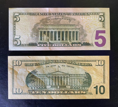 兄弟钱币收藏2020年第54期拍卖 美国2013年彩版小套5-10-20-50元，UNC，10美元有压痕